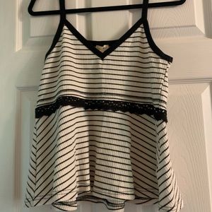 Striped Tank with Embroidery Detail